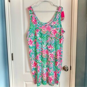Lilly Pulitzer Newberri Tank Dress Amalfi Blue Leaf It Wild NWT